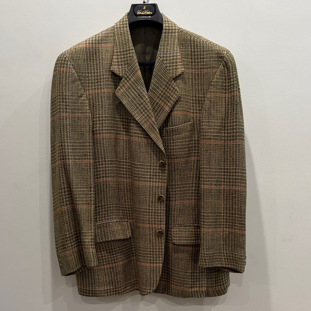 Orvis Tweed Plaid Sport Jacket in Green and Brown